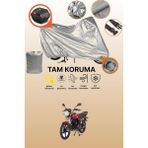 Dokaca Gri Kilit ve Arka Çanta Uyumlu Mondial 100 Mg Superboy Uyumlu Motosiklet Brandası, Koruma Örtüsü - Gri Arka Çanta ve Kilit Uyumlu