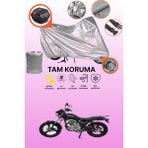 Dokaca Gri Kilit ve Arka Çanta Uyumlu Mondial 150 Mr Vulture Uyumlu Motosiklet Brandası, Koruma Örtüsü - Gri Arka Çanta ve Kilit Uyumlu