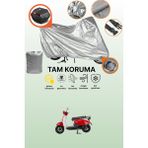 Dokaca Gri Kilit ve Arka Çanta Uyumlu Mondial 50 Turismo Uyumlu Motosiklet Brandası, Koruma Örtüsü - Gri Arka Çanta ve Kilit Uyumlu