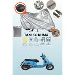 Dokaca Gri Kilit ve Arka Çanta Uyumlu Vespa Gts Super Sport 310 Uyumlu Motosiklet Brandası, Koruma Örtüsü - Gri Arka Çanta ve Kilit Uyumlu