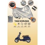 Dokaca Gri Kilit ve Arka Çanta Uyumlu Vespa Primavera 150 Uyumlu Motosiklet Brandası, Koruma Örtüsü - Gri Arka Çanta ve Kilit Uyumlu