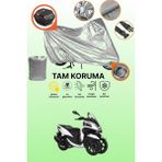 Dokaca Gri Kilit ve Arka Çanta Uyumlu Yamaha Tricity 125 Uyumlu Motosiklet Brandası, Koruma Örtüsü - Gri Arka Çanta ve Kilit Uyumlu