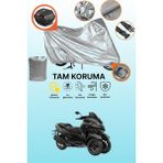 Dokaca Gri Kilit ve Arka Çanta Uyumlu Yamaha Tricity 300 Uyumlu Motosiklet Brandası, Koruma Örtüsü - Gri Arka Çanta ve Kilit Uyumlu