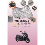 Dokaca Gri Kilit ve Arka Çanta Uyumlu Yamaha X-Max 250 Abs Uyumlu Motosiklet Brandası, Koruma Örtüsü - Gri Arka Çanta ve Kilit Uyumlu
