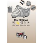 Dokaca Gri Kuba Çita 50R Gold Uyumlu Motosiklet Brandası, Koruyucu Örtü, Motor Branda - Gri Arka Çanta ve Kilit Uyumsuz