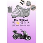Dokaca Gri Kymco Agility 16+ 125I Uyumlu Motosiklet Brandası, Koruyucu Örtü, Motor Branda - Gri Arka Çanta ve Kilit Uyumsuz