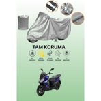 Dokaca Gri Sym Jet 14 200I Abs Uyumlu Motosiklet Brandası, Koruyucu Örtü, Motor Branda - Gri Arka Çanta ve Kilit Uyumsuz