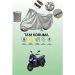 Dokaca Gri Sym Jet 14 200I Uyumlu Motosiklet Brandası, Koruyucu Örtü, Motor Branda - Gri Arka Çanta ve Kilit Uyumsuz
