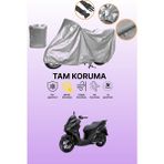 Dokaca Gri Sym Jet 14 Evo 200 Plus Uyumlu Motosiklet Brandası, Koruyucu Örtü, Motor Branda - Gri Arka Çanta ve Kilit Uyumsuz