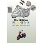 Dokaca Gri Sym Symply 50 Uyumlu Motosiklet Brandası, Koruyucu Örtü, Motor Branda - Gri Arka Çanta ve Kilit Uyumsuz