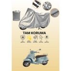 Dokaca Gri Vespa Gts 125 Abs Uyumlu Motosiklet Brandası, Koruyucu Örtü, Motor Branda - Gri Arka Çanta ve Kilit Uyumsuz