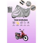 Dokaca Gri Yamaha Crypton Uyumlu Motosiklet Brandası, Koruyucu Örtü, Motor Branda - Gri Arka Çanta ve Kilit Uyumsuz