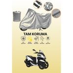 Dokaca Gri Yamaha Tricity 125 Uyumlu Motosiklet Brandası, Koruyucu Örtü, Motor Branda - Gri Arka Çanta ve Kilit Uyumsuz
