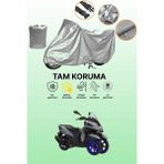Dokaca Gri Yamaha Tricity 155 Uyumlu Motosiklet Brandası, Koruyucu Örtü, Motor Branda - Gri Arka Çanta ve Kilit Uyumsuz