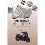 Dokaca Gri Yamaha X-Max 250 Momodesign Uyumlu Motosiklet Brandası, Koruyucu Örtü, Motor Branda - Gri Arka Çanta ve Kilit Uyumsuz