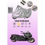 Dokaca Gri Yamaha X-Max 250 Tech Max Uyumlu Motosiklet Brandası, Koruyucu Örtü, Motor Branda - Gri Arka Çanta ve Kilit Uyumsuz