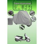 Dokaca Neo Gri Neon Fitilli Arka Çanta Uyumlu Arora Alfa 110 Uyumlu Motor Brandası, Koruyucu Örtü - Gri-Arka Çanta Uyumlu