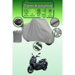 Dokaca Neo Gri Neon Fitilli Arka Çanta Uyumlu Sym Adx 125 Uyumlu Motor Brandası, Koruyucu Örtü - Gri-Arka Çanta Uyumlu