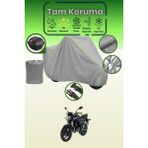 Dokaca Neo Gri Neon Fitilli Arka Çanta Uyumlu Sym Wolf 125 Uyumlu Motor Brandası, Koruyucu Örtü - Gri-Arka Çanta Uyumlu
