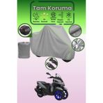 Dokaca Neo Gri Neon Fitilli Arka Çanta Uyumlu Yamaha Tricity 155 Uyumlu Motor Brandası, Koruyucu Örtü - Gri-Arka Çanta Uyumlu