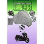 Dokaca Neo Gri Neon Fitilli Arka Çanta Uyumlu Yamaha X-Max 250 Iron Max Abs Uyumlu Motor Brandası - Gri-Arka Çanta Uyumlu