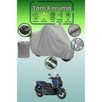 Dokaca Neo Gri Neon Fitilli Arka Çanta Uyumlu Yamaha X-Max 250 Uyumlu Motor Brandası, Koruyucu Örtü - Gri-Arka Çanta Uyumlu