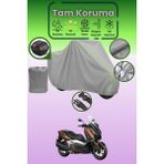 Dokaca Neo Gri Neon Fitilli Arka Çanta Uyumlu Yamaha X-Max 300 Abs Uyumlu Motor Brandası, Koruyucu Örtü - Gri-Arka Çanta Uyumlu