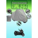 Dokaca Neo Gri Neon Fitilli Arka Çanta Uyumlu Yamaha X-Max 300 Tech Max Uyumlu Motor Brandası, Koruyucu Örtü - Gri-Arka Çanta Uyumlu