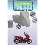 Dokaca Neo Gri Neon Fitilli Honda PCX125 Uyumlu Motosiklet Brandası, Koruyucu Örtü, Motor Branda - Gri-Arka Çanta ve Kilit Uyumsuz