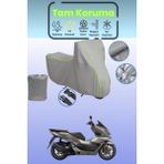 Dokaca Neo Gri Neon Fitilli Honda PCX150 Uyumlu Motosiklet Brandası, Koruyucu Örtü, Motor Branda - Gri-Arka Çanta ve Kilit Uyumsuz