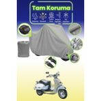 Dokaca Neo Gri Neon Fitilli Kilit ve Arka Çanta Uyumlu Aprilia Mojito 125 Custom Uyumlu Motosiklet Brandası - Gri-Arka Çanta ve Kilit Uyumlu