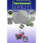 Dokaca Neo Gri Neon Fitilli Kilit ve Arka Çanta Uyumlu Kanuni Breton S Uyumlu Motosiklet Brandası - Gri-Arka Çanta ve Kilit Uyumlu