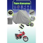 Dokaca Neo Gri Neon Fitilli Kilit ve Arka Çanta Uyumlu Kanuni Breton Sl 125 Uyumlu Motosiklet Brandası - Gri-Arka Çanta ve Kilit Uyumlu