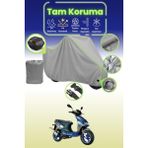 Dokaca Neo Gri Neon Fitilli Kilit ve Arka Çanta Uyumlu Kanuni Hussar 125 Uyumlu Motosiklet Brandası - Gri-Arka Çanta ve Kilit Uyumlu