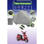 Dokaca Neo Gri Neon Fitilli Kilit ve Arka Çanta Uyumlu Suzuki An 125 Hk Uyumlu Motosiklet Brandası - Gri-Arka Çanta ve Kilit Uyumlu