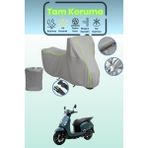 Dokaca Neo Gri Neon Fitilli Sym Fiddle Iv 125 Uyumlu Motosiklet Brandası, Koruyucu Örtü, Motor Branda - Gri-Arka Çanta ve Kilit Uyumsuz