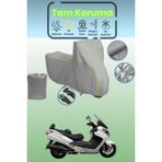 Dokaca Neo Gri Neon Fitilli Sym Maxi 400I Uyumlu Motosiklet Brandası, Koruyucu Örtü, Motor Branda - Gri-Arka Çanta ve Kilit Uyumsuz