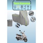 Dokaca Neo Gri Neon Fitilli Yamaha Cygnus L Uyumlu Motosiklet Brandası, Koruyucu Örtü, Motor Branda - Gri-Arka Çanta ve Kilit Uyumsuz