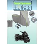 Dokaca Neo Gri Neon Fitilli Yamaha Tricity 300 Uyumlu Motosiklet Brandası, Koruyucu Örtü, Motor Branda - Gri-Arka Çanta ve Kilit Uyumsuz