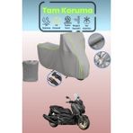Dokaca Neo Gri Neon Fitilli Yamaha X-Max 400 Uyumlu Motosiklet Brandası, Koruyucu Örtü, Motor Branda - Gri-Arka Çanta ve Kilit Uyumsuz