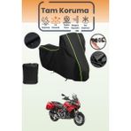 Dokaca Neo Siyah Neon Fitilli Aprilia Caponord 1200 Abs Travel Pack Uyumlu Koruyucu Örtü, Motosiklet Brandası - Siyah-Arka Çanta ve Kilit Uyumsuz