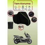 Dokaca Neo Siyah Neon Fitilli Arka Çanta Uyumlu Honda PCX150 Uyumlu Motosiklet Brandası, Koruyucu Örtü - Siyah-Arka Çanta Uyumlu