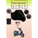 Dokaca Neo Siyah Neon Fitilli Arka Çanta Uyumlu Kanuni Hussar 125 Uyumlu Motosiklet Brandası, Koruyucu Örtü - Siyah-Arka Çanta Uyumlu
