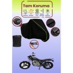 Dokaca Neo Siyah Neon Fitilli Arka Çanta Uyumlu Mondial 150 Mr Vulture Uyumlu Motosiklet Brandası - Siyah-Arka Çanta Uyumlu