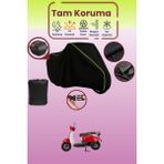 Dokaca Neo Siyah Neon Fitilli Arka Çanta Uyumlu Mondial 50 Turismo Uyumlu Motosiklet Brandası, Koruyucu Örtü - Siyah-Arka Çanta Uyumlu