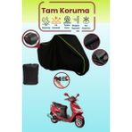 Dokaca Neo Siyah Neon Fitilli Arka Çanta Uyumlu Suzuki An 125 Hk Uyumlu Motosiklet Brandası, Koruyucu Örtü - Siyah-Arka Çanta Uyumlu