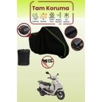 Dokaca Neo Siyah Neon Fitilli Arka Çanta Uyumlu Yamaha Cygnus L Uyumlu Motosiklet Brandası, Koruyucu Örtü - Siyah-Arka Çanta Uyumlu