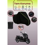 Dokaca Neo Siyah Neon Fitilli Arka Çanta Uyumlu Yamaha X-Max 250 Iron Max Abs Uyumlu Motosiklet Brandası - Siyah-Arka Çanta Uyumlu