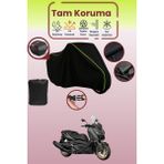 Dokaca Neo Siyah Neon Fitilli Arka Çanta Uyumlu Yamaha X-Max 400 Tech Max Uyumlu Motosiklet Brandası - Siyah-Arka Çanta Uyumlu