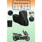 Dokaca Neo Siyah Neon Fitilli Honda PCX150 Uyumlu Motor Branda, Koruyucu Örtü, Motosiklet Brandası - Siyah-Arka Çanta ve Kilit Uyumsuz